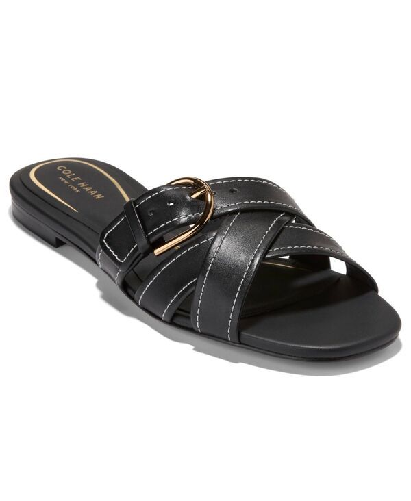 コールハーン レディース シューズ サンダル Cole Haan Womens Velma Buckle Slide Sandals Black Leather ブラック
