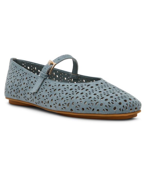 アンクライン レディース シューズ パンプス Anne Klein Womens Connie Perforated Mary Jane Flats Blue ブルー