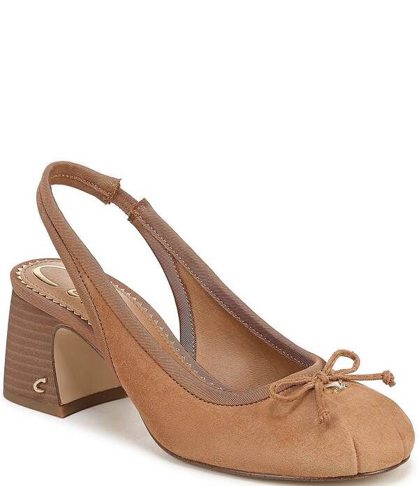 サムエデルマン レディース シューズ ヒール スエード Circus NY by Sam Edelman Diane Suede Bow Slingback Ballet Pumps Amber Sa