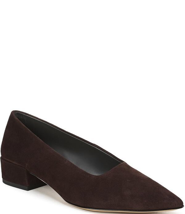 フランコサルト レディース シューズ ヒール スエード Sarto by Franco Sarto Boa Suede Pointed Toe Block Heel Pumps Dark Brown
