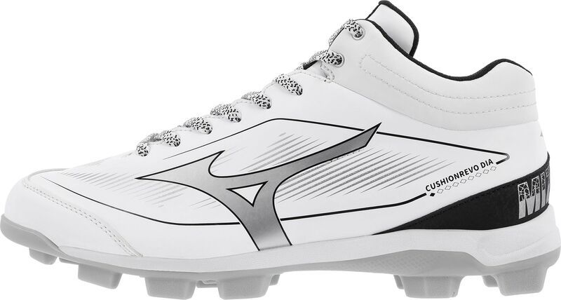 ミズノ メンズ シューズ スニーカー Mizuno Mens Cushionrevo Diamond Mid TPU Baseball Cleats WhiteBlack ホワイト