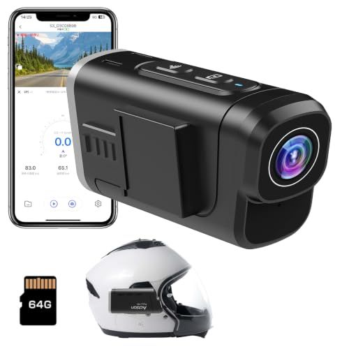 バイク ドライブレコーダー 4K 前後2カメラ録画 WiFiスマホ連携 手ブレ補正 スマート感知センサー ヘルメット装着 防水 IP65オートバイ 400万画素日本語説明書 64GBカード付きpms 6d34188b