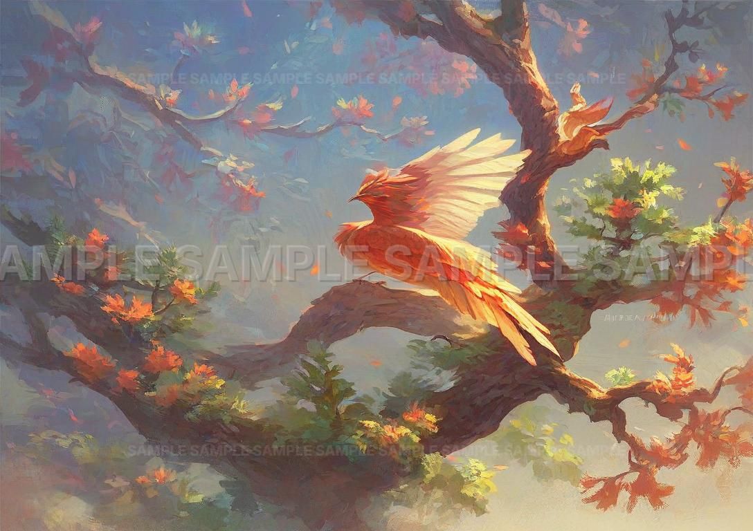 AIアート】【金運招来】鳳凰 アート 開運絵画 抽象画 黄金色 幸運