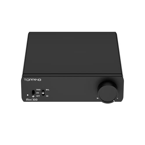 TOPPING Mini300 パワーアンプ クラスDアンプ コンパクトデスクトップアンプ バランス設計 140W×2高出力 超低歪み TRS/RCA入力 12Vトリガー対応 ステレオアンプ 【国内正規品】 (ブラック)Ju