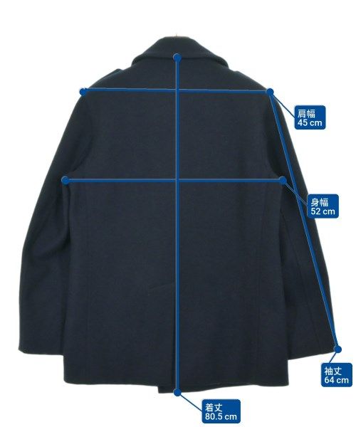【agnes b. HOMME】90s カシミヤ混　ピーコート　フランス製　紺 Agnes b. homme ピーコート メンズ 【古着】【中古】【送料無料