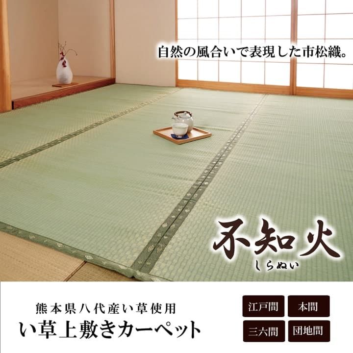 和室が香る、国産い草の上敷き 不知火 国産い草 上敷き 江戸間3畳 約176×261cm カーペット 和室
