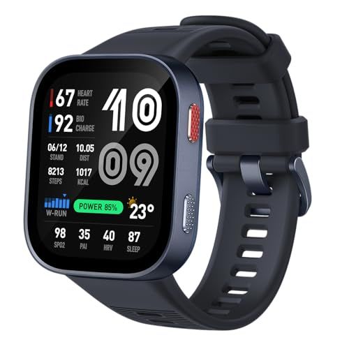 Amazfit Bip Max スマートウォッチ 3000nit高輝度 AMOLED GPS 5衛星 オフラインマップ AIによる音声操作 睡眠 運動管理 心拍 ストレス 健康管理 150+スポーツモード ナビゲーション ルートインポート 5ATM防水 2Ju