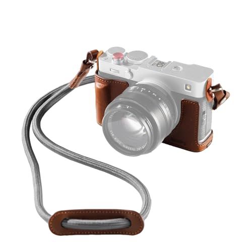 SmallRig FUJIFILM対応 X-E5用本革ケースキット X-E5専用用ヴィンテージハーフボディシェル、ショルダーストラップ付き（ブラウン）5449Ju
