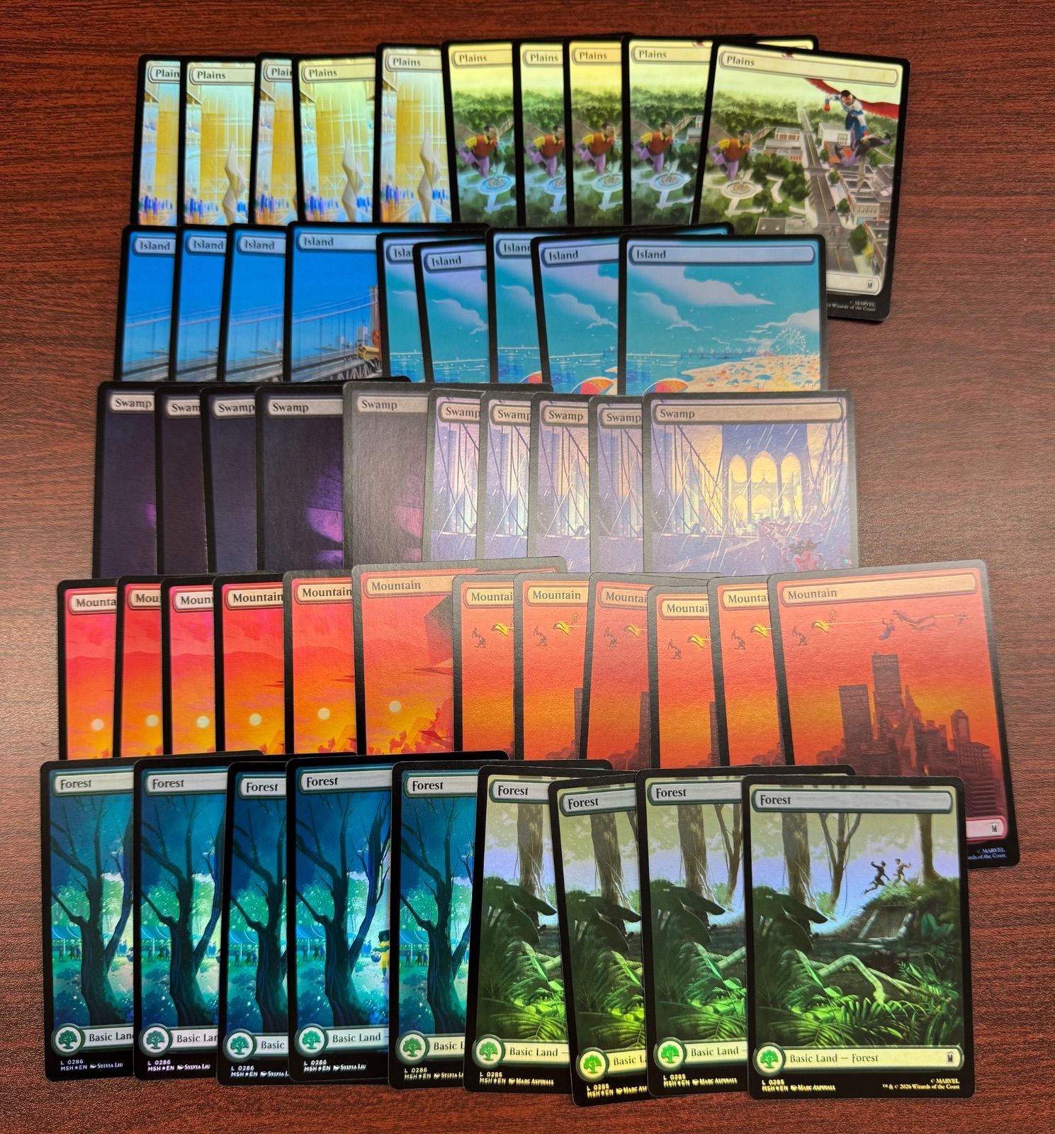 MTG MPSランド 森 山 島 平地 10枚セット MTG 基本土地 平地 島 沼 山 森 英語 foil セット まとめ MSH マーベル