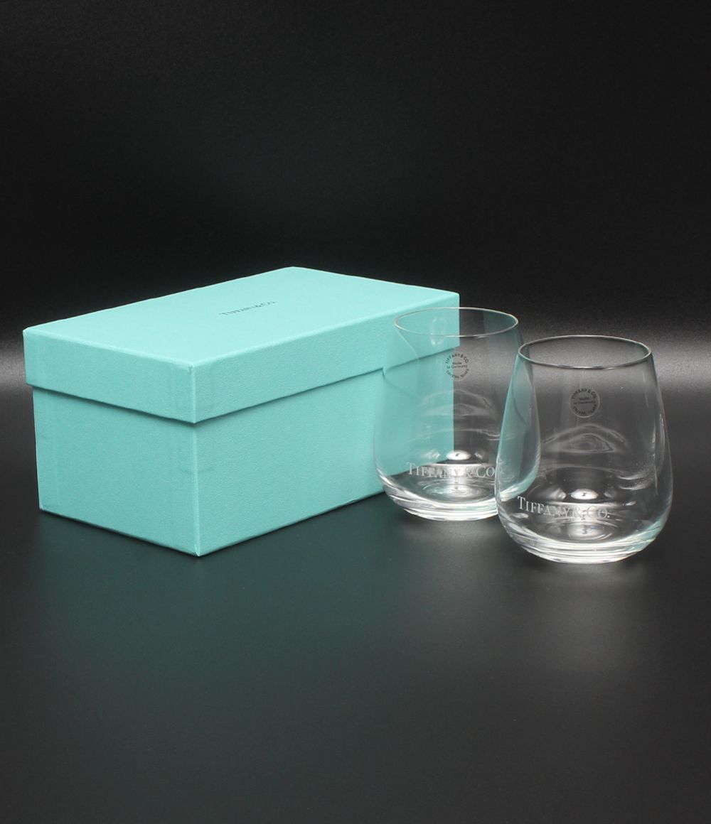 美品 ティファニー グラス タンブラー 2点セット ペア TCO Tiffany & Co.