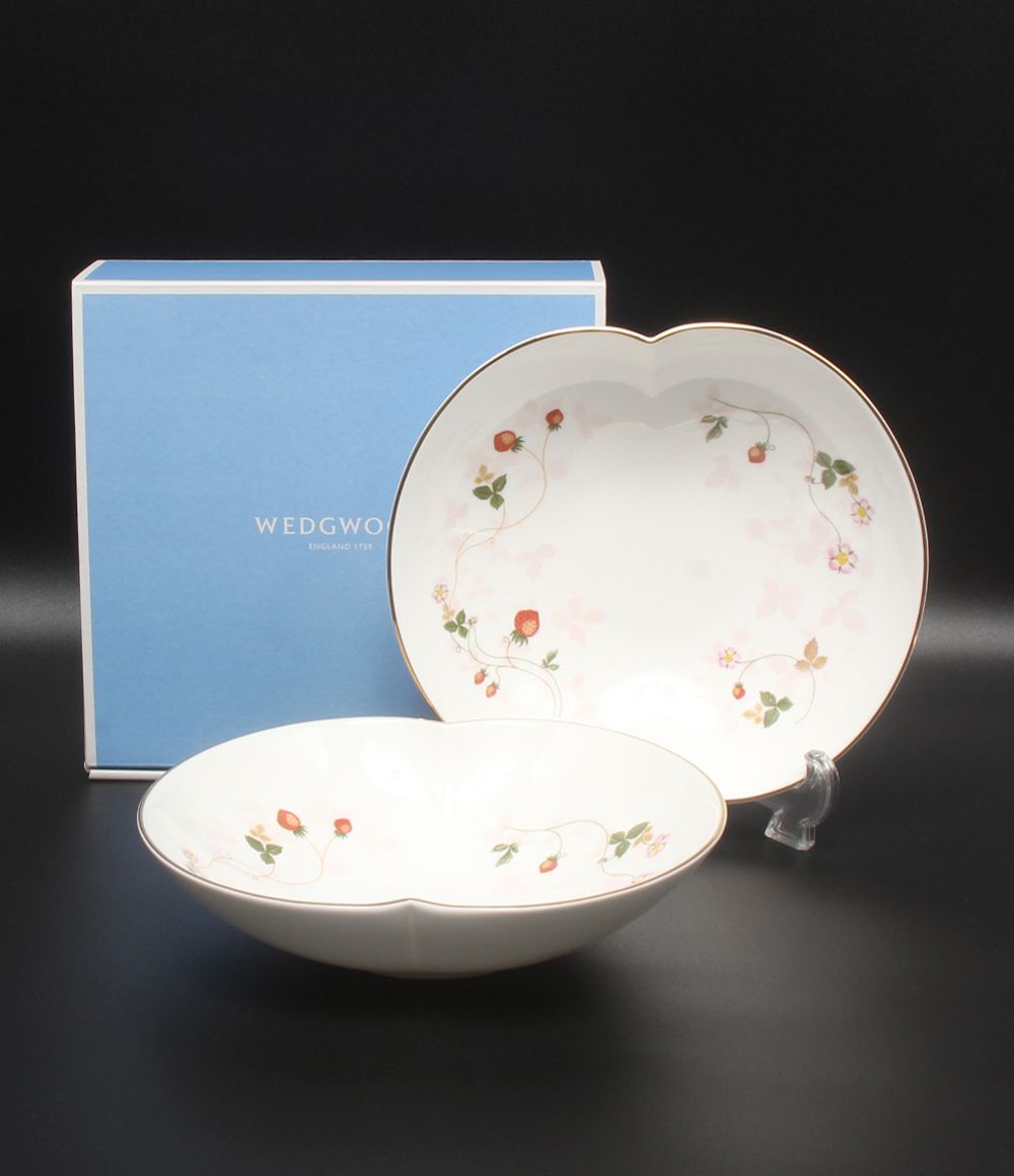 美品 ウェッジウッド マリアージュボウル 皿 2点セット 20cm ワイルドストロベリー WEDGWOOD