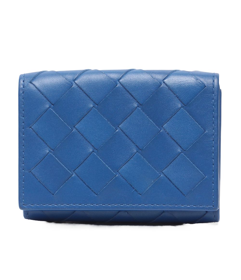 美品 ボッテガ・ヴェネタ 三つ折り財布 イントレチャート レディース BOTTEGA VENETA
