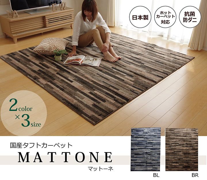 足元から、部屋の空気が変わる マットーネ ラグ 約190×190cm 防ダニ