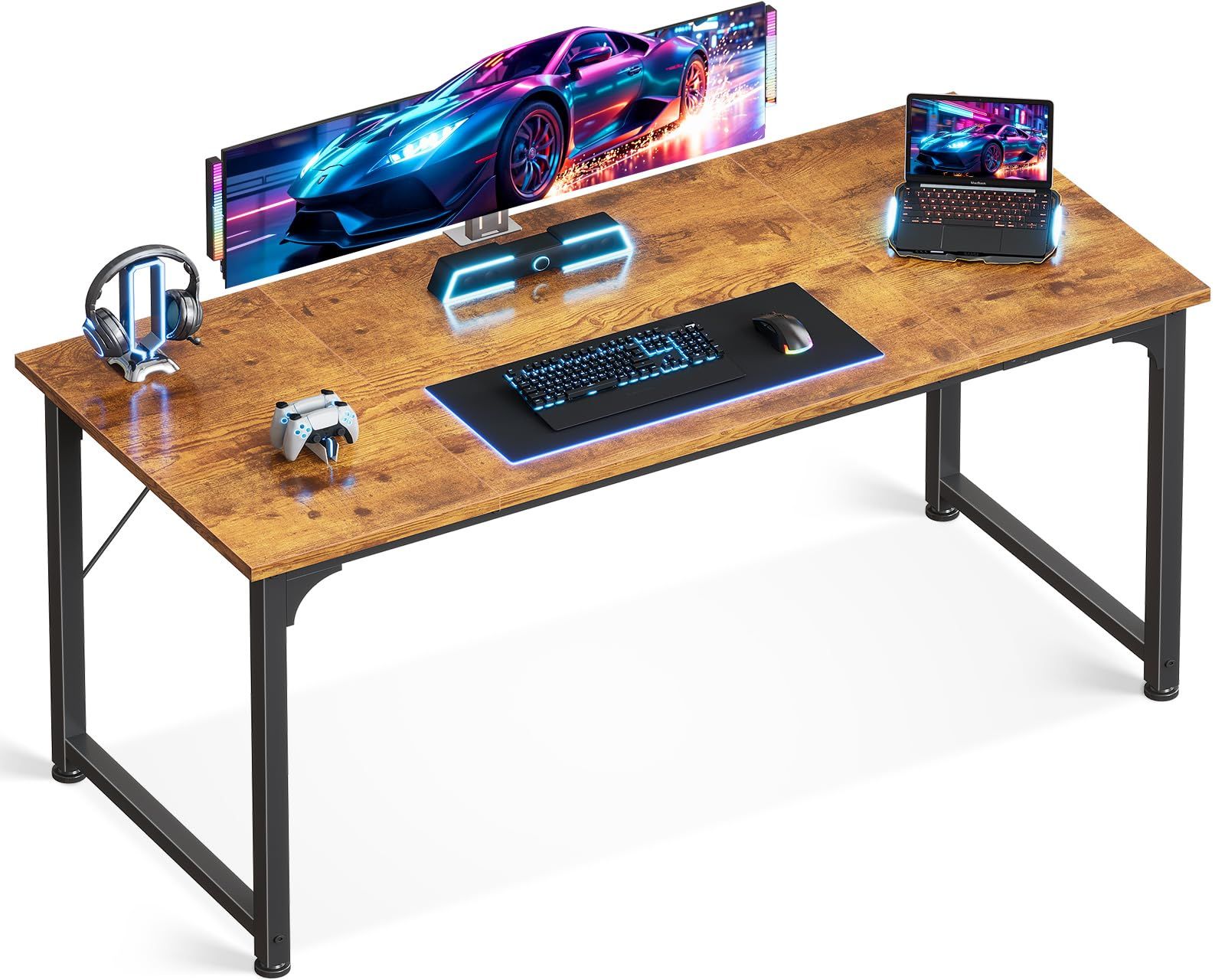数量限定 ODK ゲーミングデスク 機 デスク pcデスク 幅160cm パソコンデスク デスク computer desk パソコンデスク オフィス 学習機 シンプル ホームワーク おしゃれ 組立簡単 ビンテージ