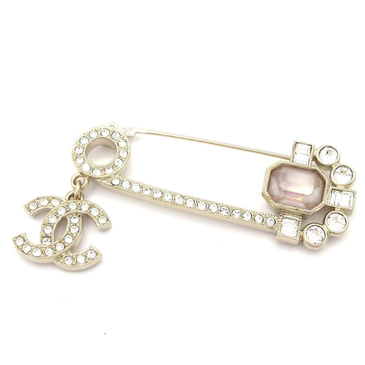 CHANEL(シャネル) ブローチ美品 ココマーク ゴールド×クリア