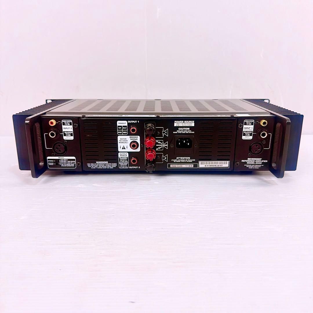 値下げBEHRINGER　A500 パワーアンプ 2チャンネル　中古動作確認済み BEHRINGER ベリンガー リファレンス パワーアンプ A500 - メルカリ