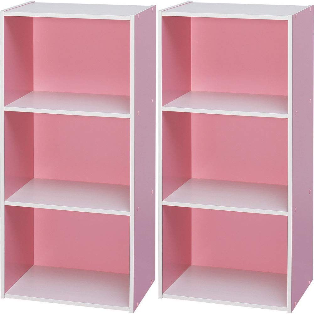 アイリスオーヤマ カラーボックス 3段 13色 2個セット 収納ボックス 本棚 幅41.5×奥行29×高さ88cm ピンク/オフホワイト CX-3ｍａ