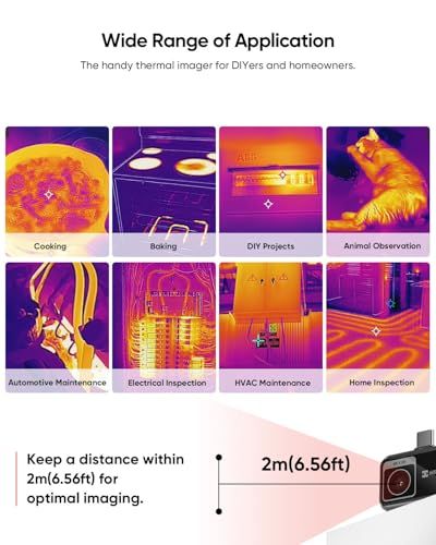 HIKMICRO MiniE サーモグラフィー サーマルカメラ 赤外線カメラ スマホ用- iOS/Android、SuperIR 画像強化、25Hzフレームレート、スマートフォン/タブレット用、-20°C~400°C測定温度範囲、USB-C（iPhone Ju