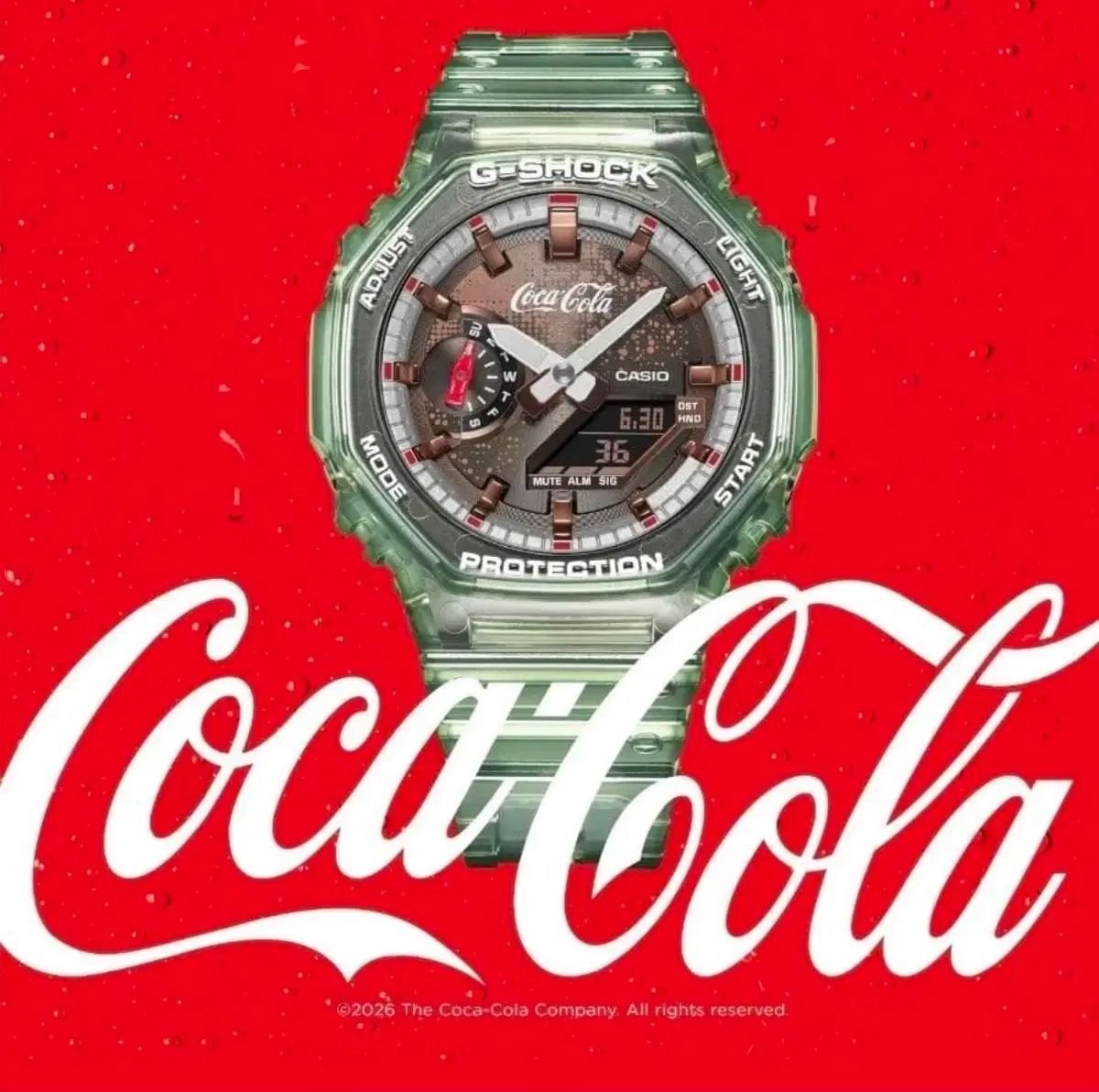 (靴) CASIO G-SHOCK ジーショック コカコーラ リストウォッチ(日本版 ga2100cc-3ajr)