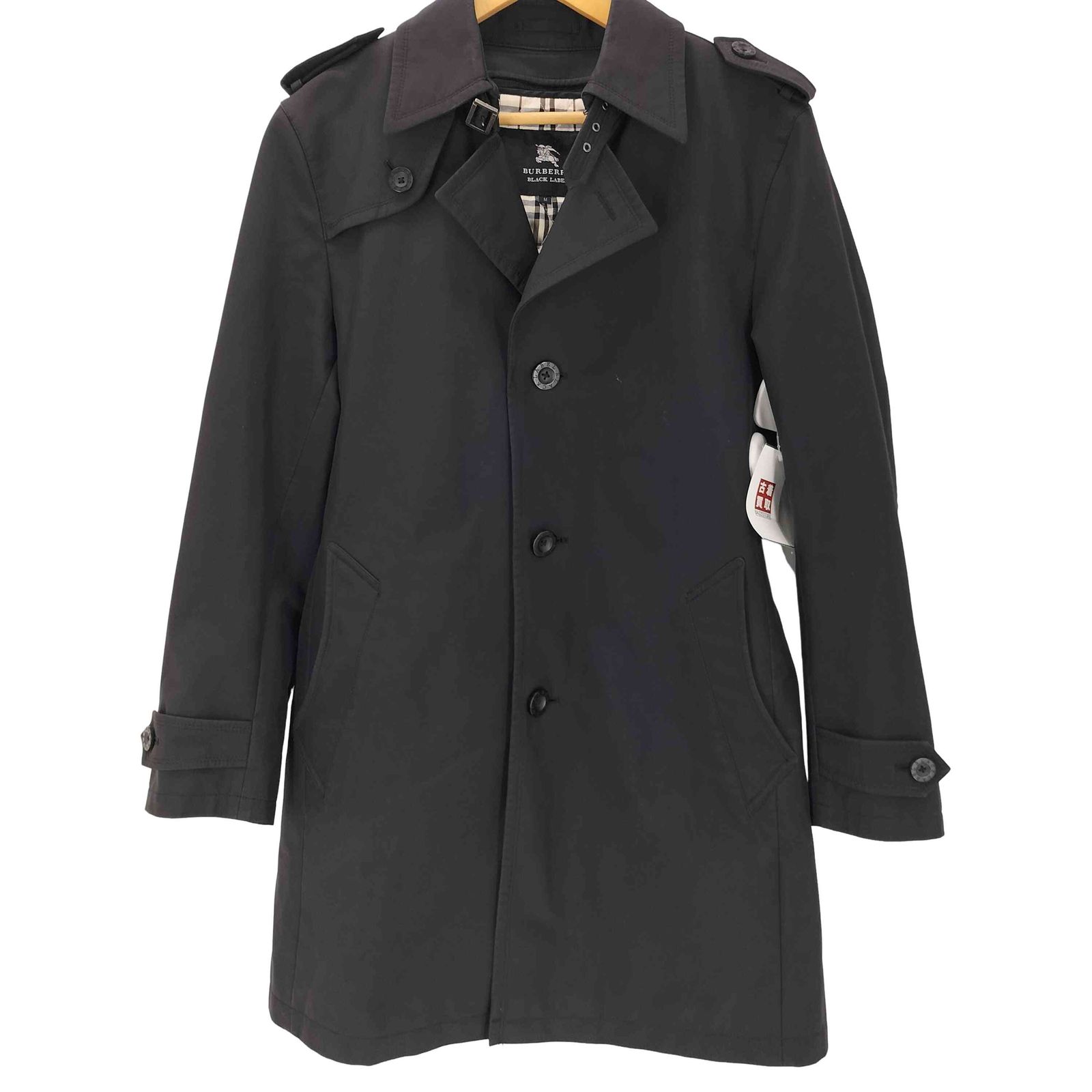 廃盤　バーバリー ブラックレーベル ノバチェック裏地 ステンカラーコート日本製 バーバリーブラックレーベル BURBERRY BLACK LABEL 裏地ノバチェック