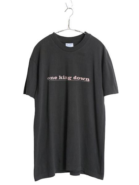 90s USA製 ワンキングダウン プリント Tシャツ メンズ L 古着 オールド バンド ロック ハードコア チャンピオン シングルステッチ ブラック
