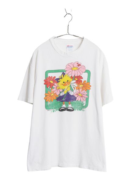 90s スージーズー イラスト プリント 半袖 Tシャツ メンズ レディース L / オールド オフィシャル シングルステッチ キャラクター フラワー