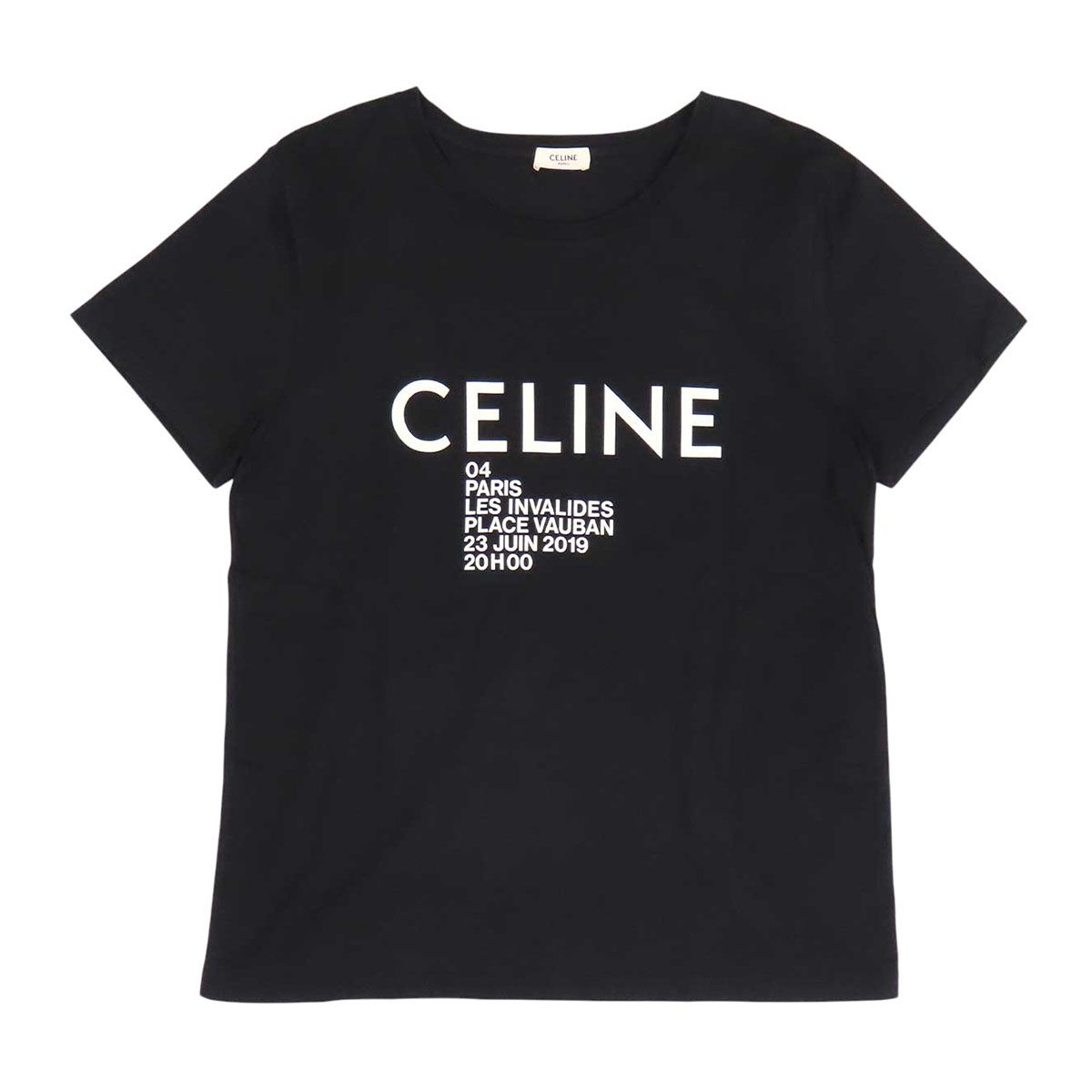 セリーヌ クラシック ロゴ 半袖 Tシャツ 2X308799I メンズ ブラック CELINE【中古】 【アパレル・小物】