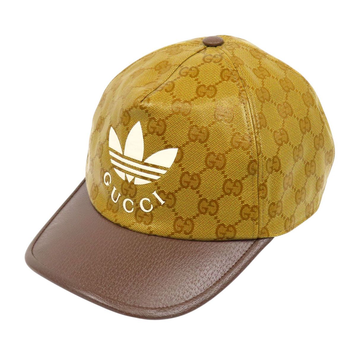 グッチ adidas コラボ GG キャンバス キャップ 696475 ユニセックス ブラウン GUCCI【中古】 【アパレル・小物】