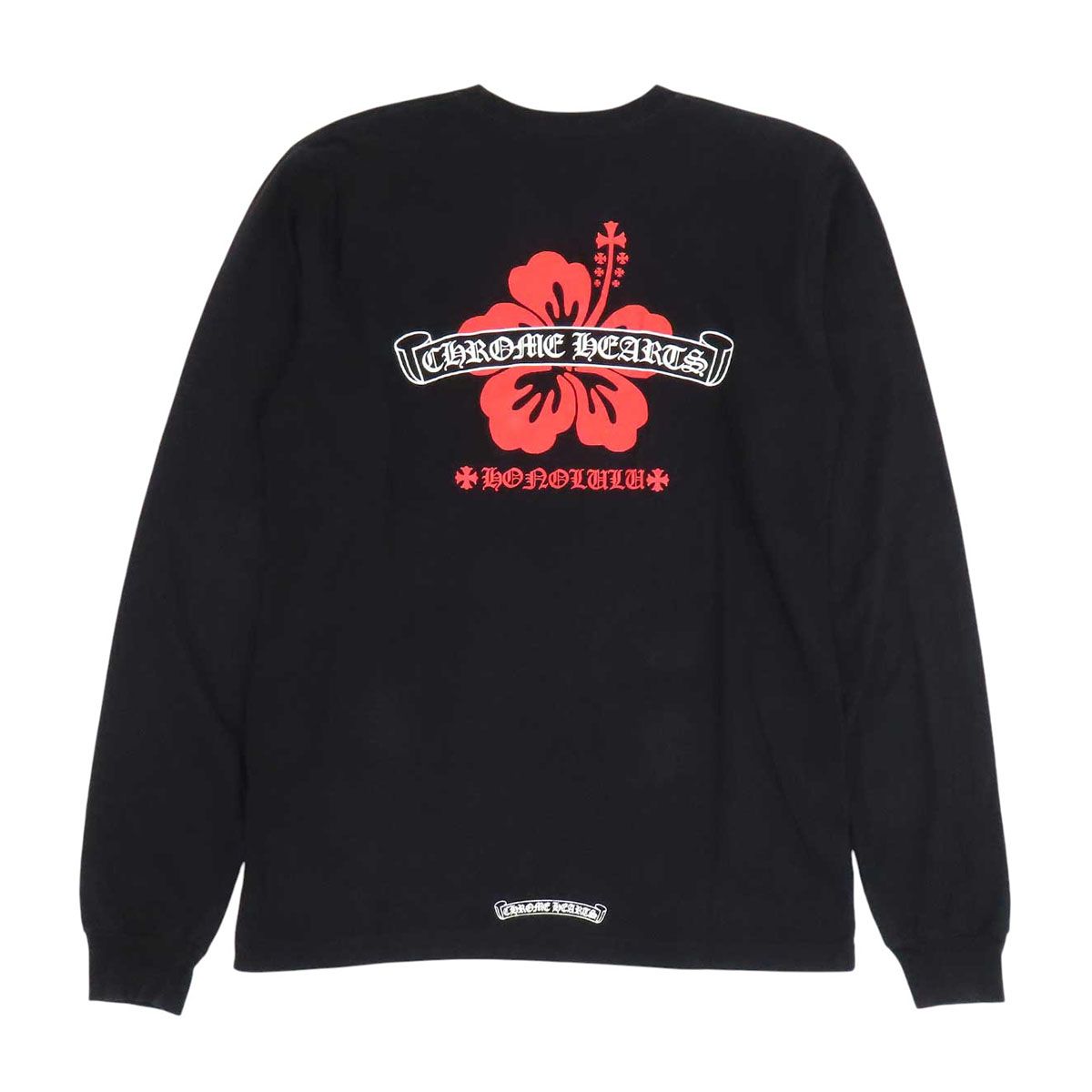 クロムハーツ ハイビスカス ホノルル限定 ロングスリーブ Tシャツ メンズ ブラック CHROME HEARTS【中古】 【アパレル・小物】