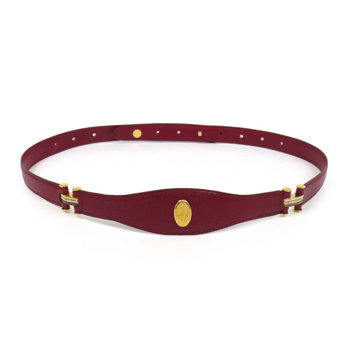 カルティエ マストライン ベルト ユニセックス ボルドー CARTIER【中古】 【アパレル・小物】