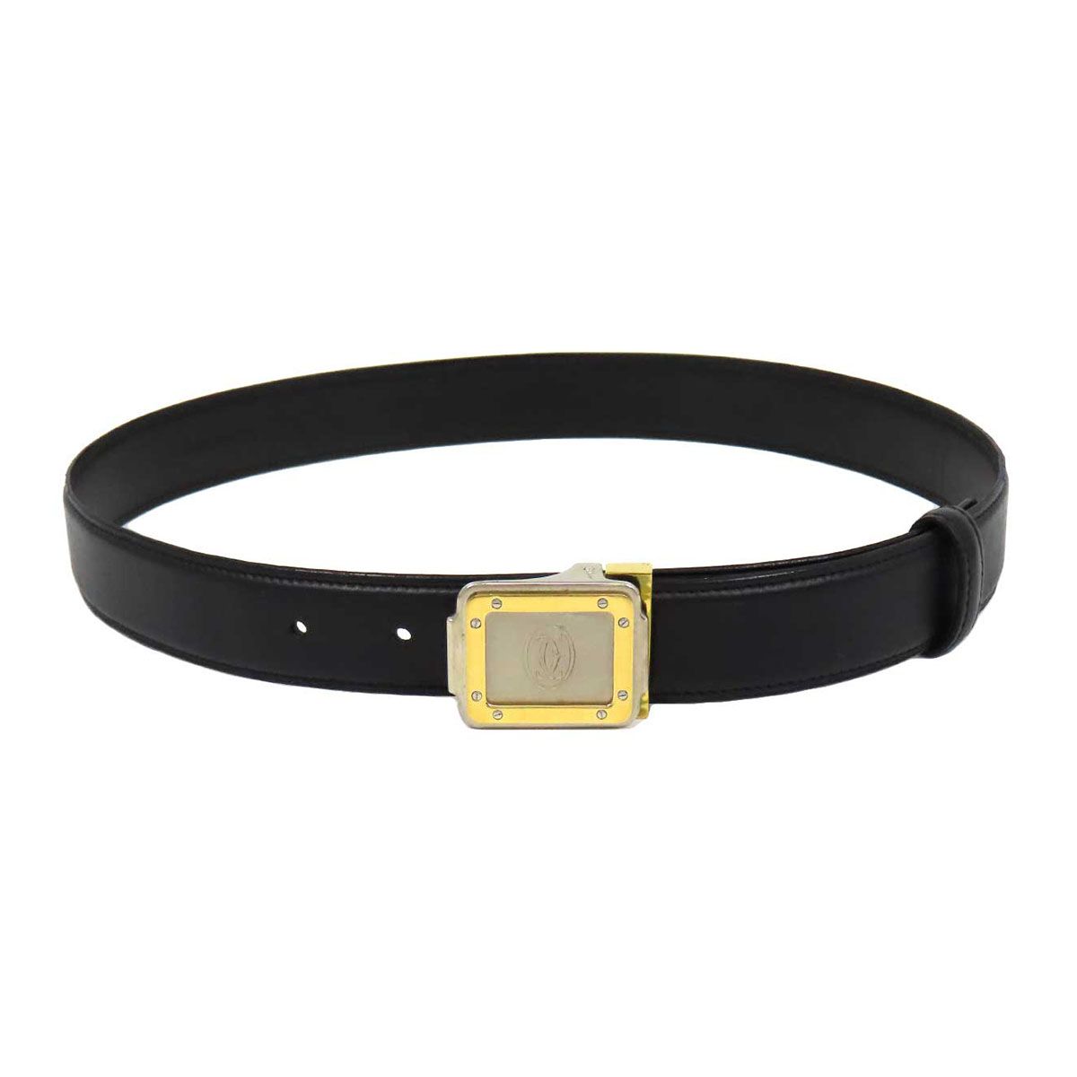 カルティエ マスト ドゥ カルティエ サントス ベルト ユニセックス ブラック CARTIER【中古】 【アパレル・小物】