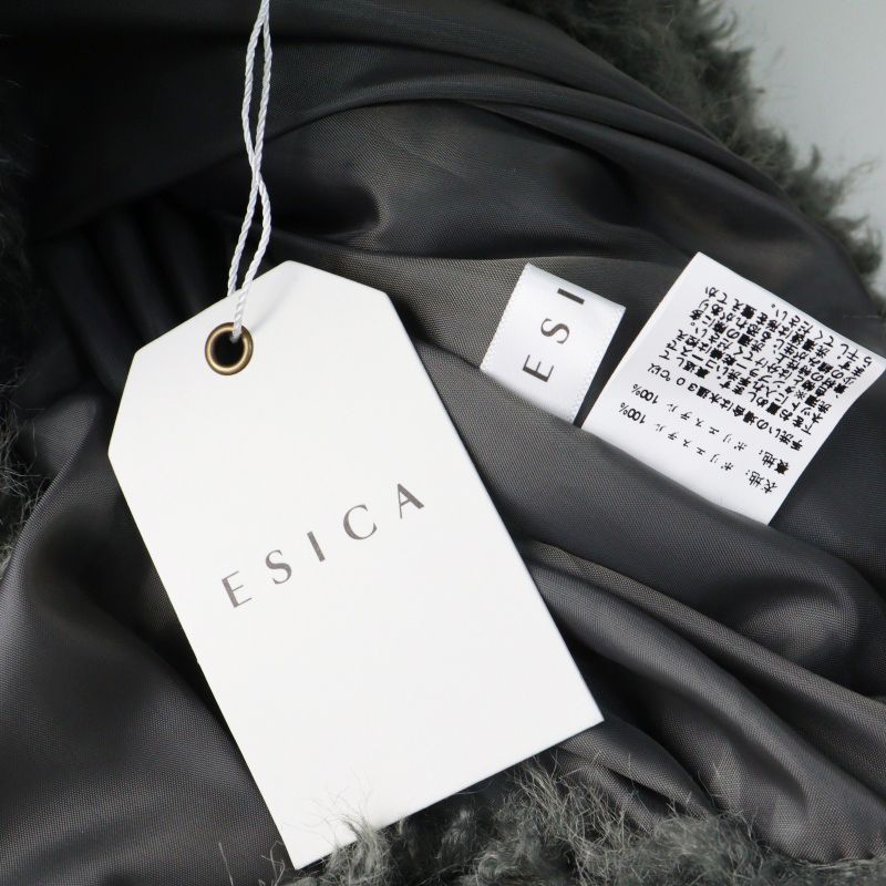 新品未使用 エシカ ESICA ミックスシープファースタンドブルゾン