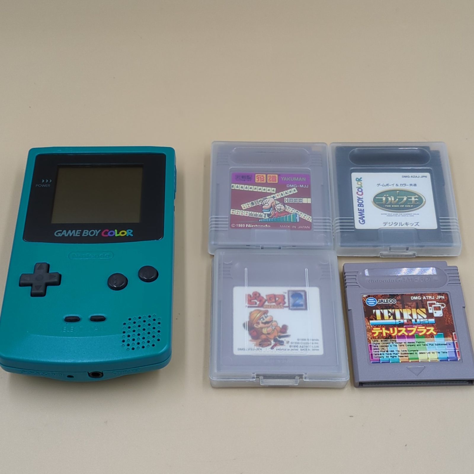 【D45442】動作確認済 GAMEBOY COLOR（CGB-001）ブルー ソフト４本付 美品