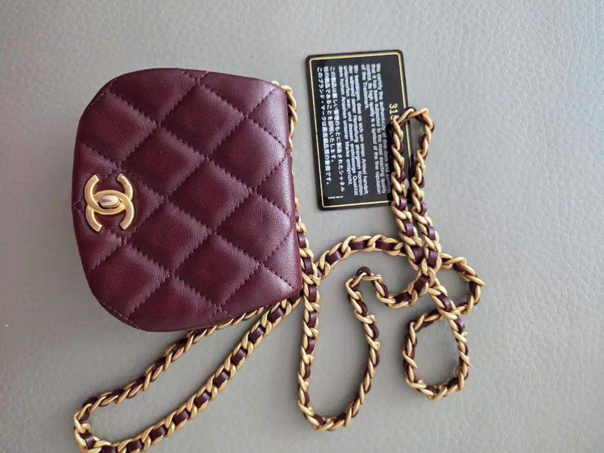 CHANEL シャネル ラムスキン バーガンディ ミニ チェーンバッグ