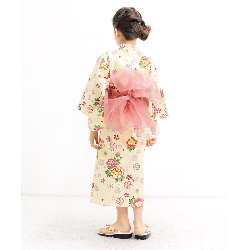 ピンクハウス　キッズ　浴衣　お揃いコーデ　2着セット　姉妹　お祭り　花火大会 Bee] ビー 浴衣3点セット キッズ ガールズ 女の子 夏 簡単 セパレート