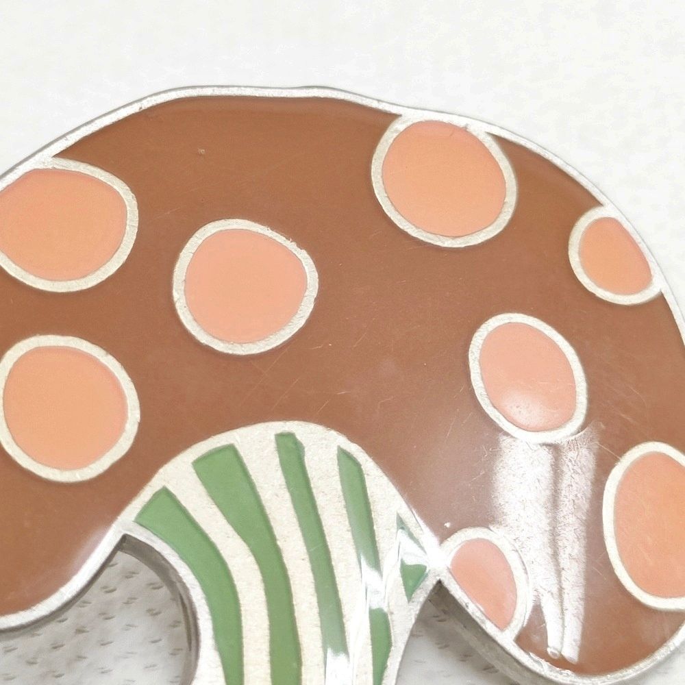 minä perhonen パッチンピン 6cm  #2-209 mina perhonen polk キノコ ドット ピンバッチ ブローチ チャ ピンク