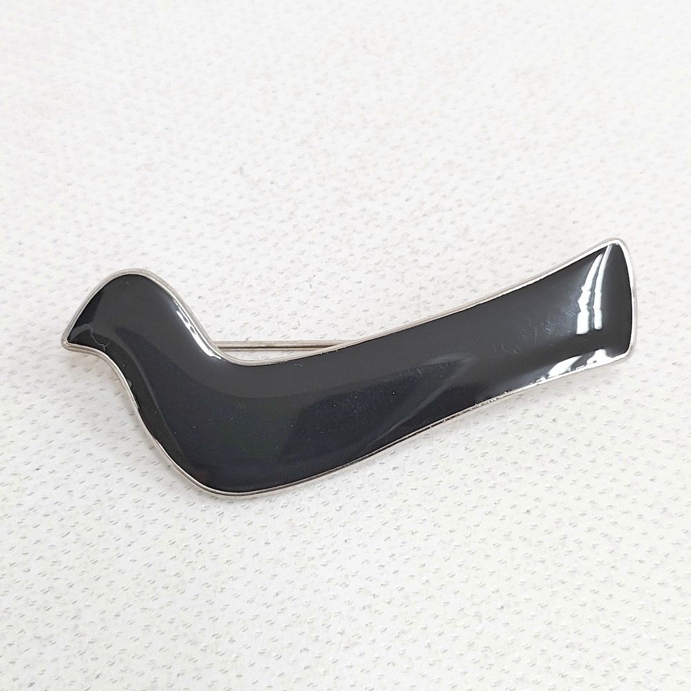 minaperhoneミナペルホネン see birds ブローチ mina perhonen bird boat 鳥 ブローチ チャコールグレー レディース