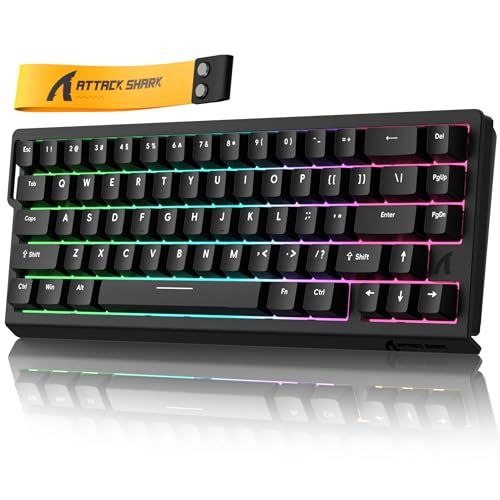 ATTACK SHARK X68HE ラピッドトリガー ポーリングレート8000Hz対応 RT0.01mm 8000hz RGB 有線USB 磁気スイッチ 0.125msディレイ ゲーミングキーボード ダブルPBTキーキャップ デッドゾーン調整機能 ホットJu