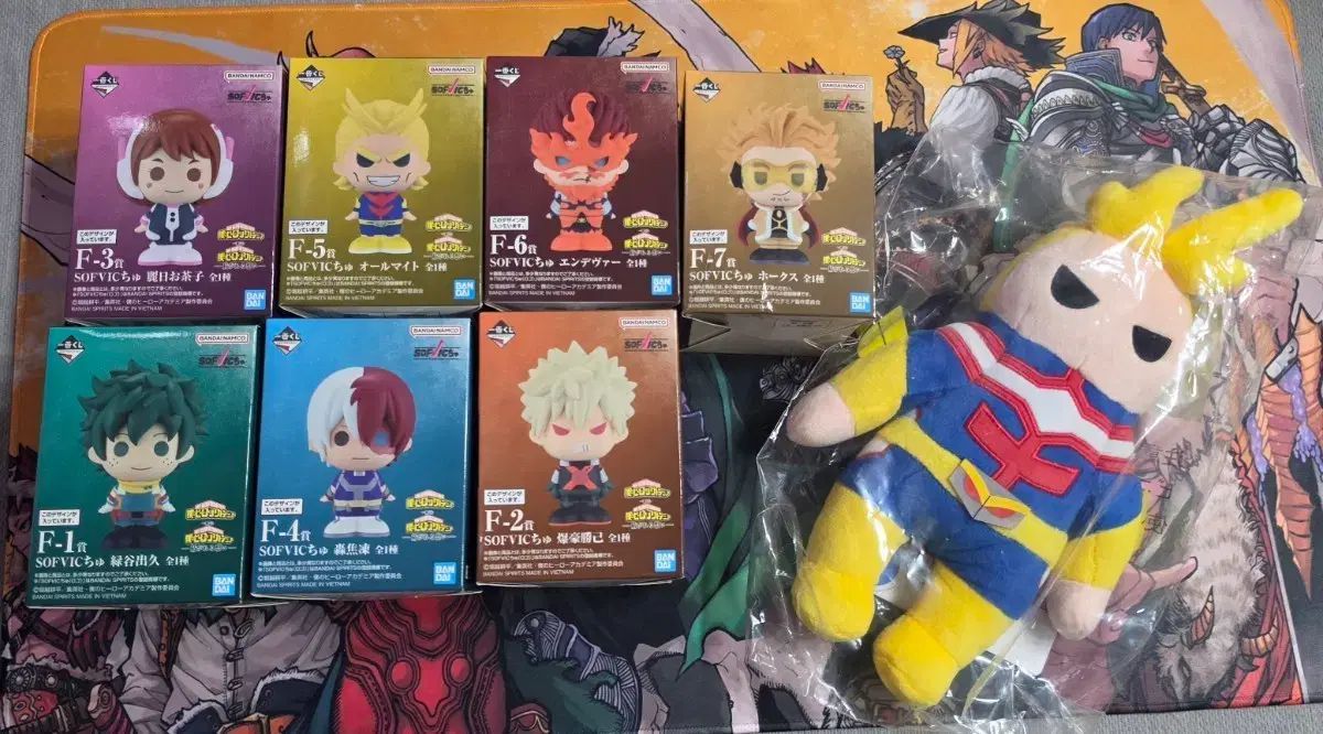 僕のヒーローアカデミアソフトビニールフルセット+オール麻E賞ぬいぐるみ