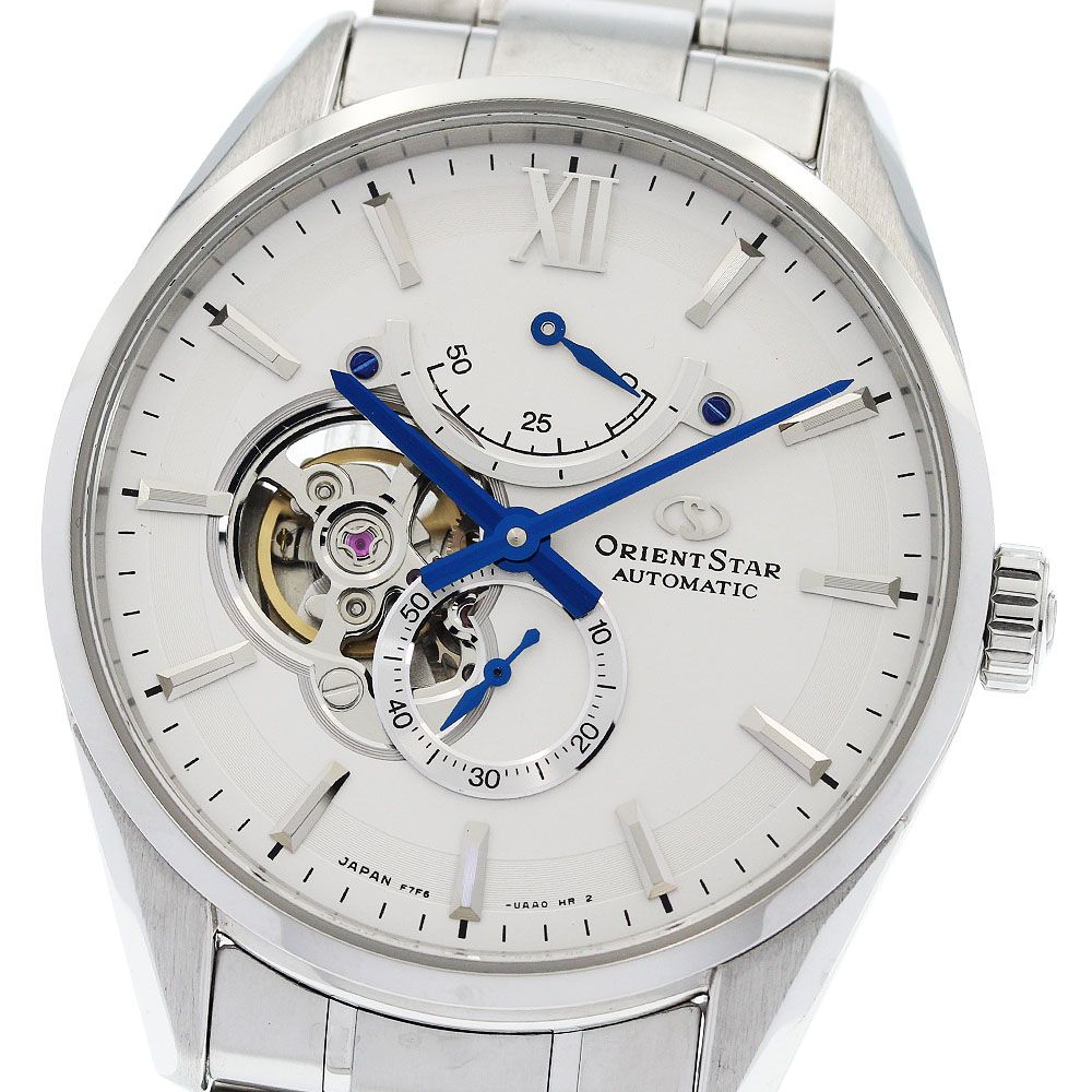 オリエント ORIENT RK-HJ0001S/F7F6-UAA0 オリエントスター スリムスケルトン パワーリザーブ 自動巻き メンズ 美品 箱・保証書付き_966602