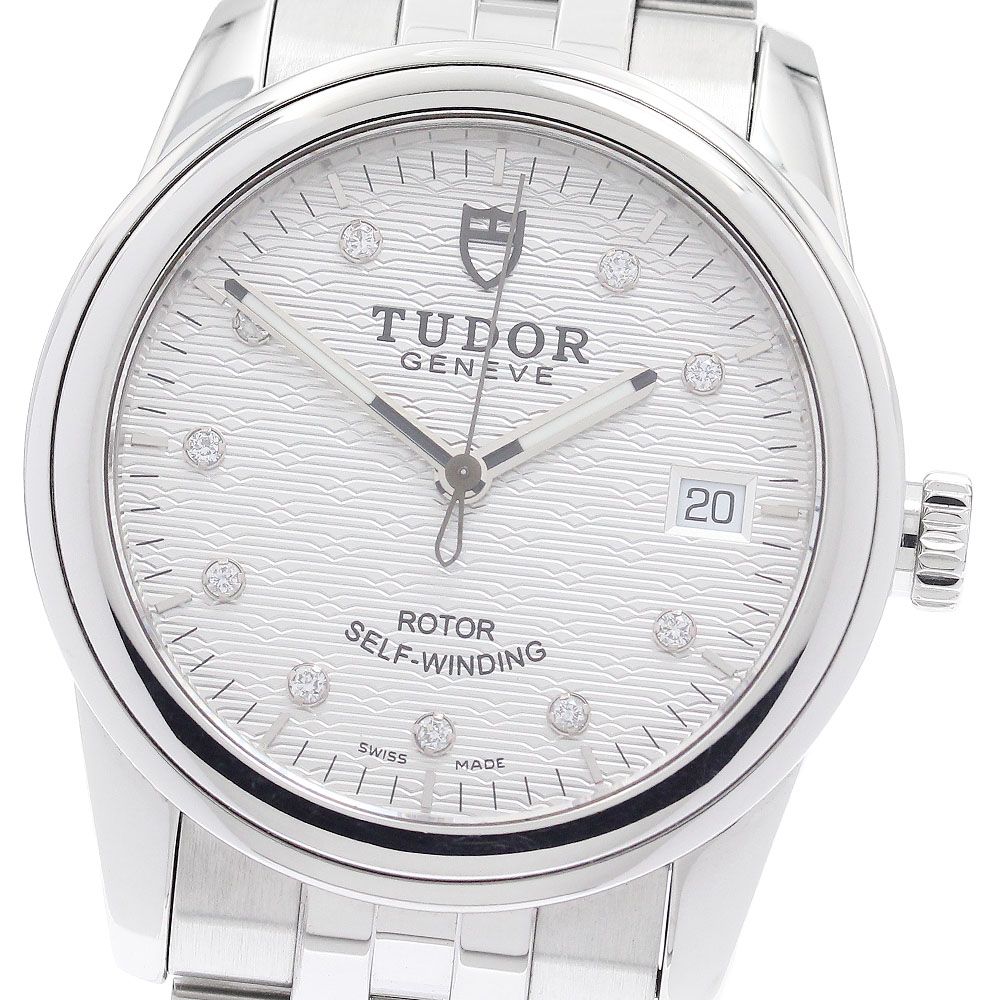 チュードル TUDOR 55000 グラマー デイト 10Pダイヤ 自動巻き メンズ _966404