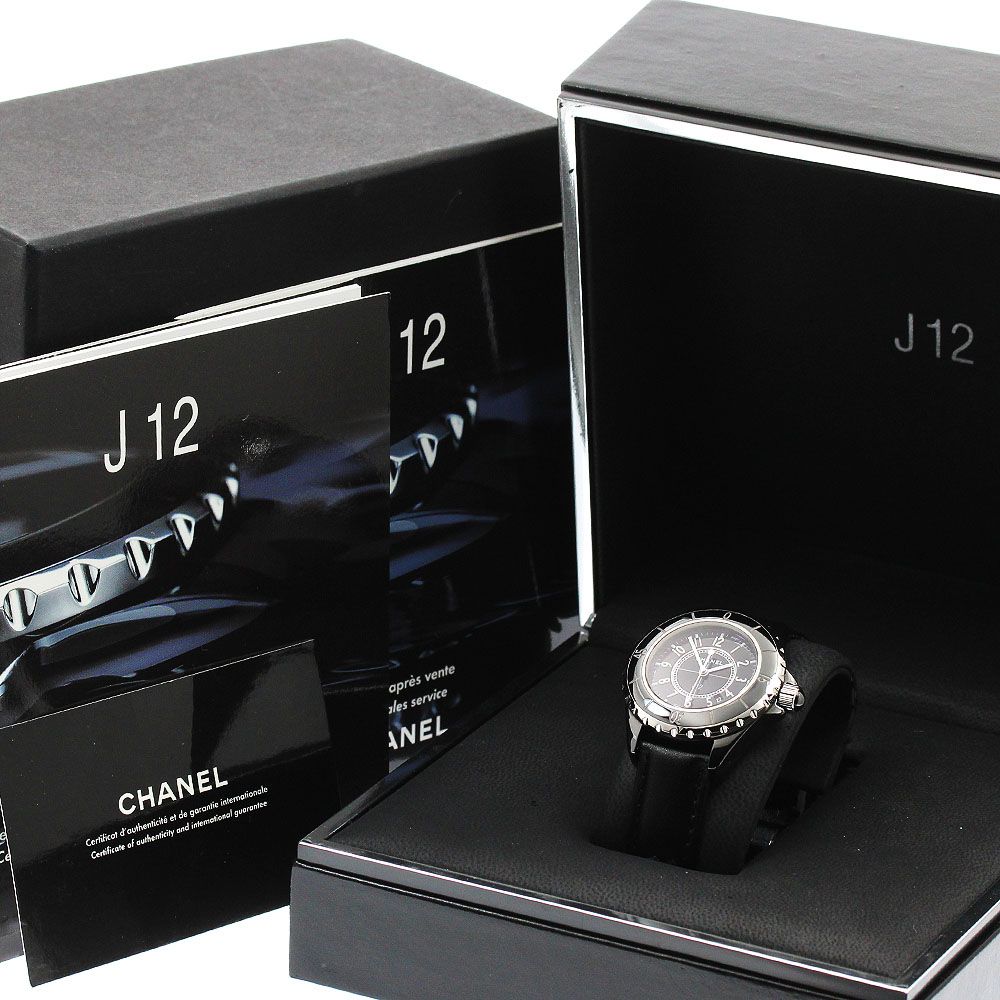 シャネル CHANEL H0680 J12 黒セラミック デイト クォーツ レディース