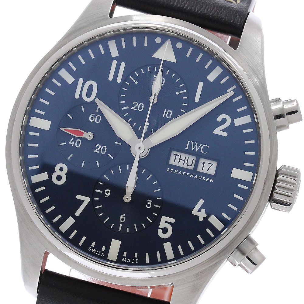 IWC IWC SCHAFFHAUSEN IW377714 パイロットウォッチ プティ プランス デイデイト クロノグラフ 自動巻き メンズ 良品 保証書付き_966317