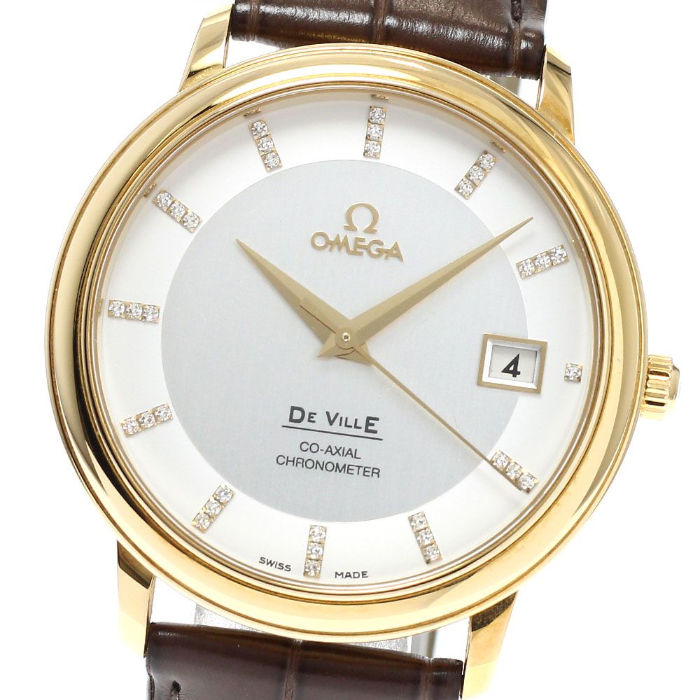 オメガ OMEGA 4617.35.02 デビル プレステージ コーアクシャル K18YG ダイヤインデックス 自動巻き メンズ 良品 箱・保証書付き_963160