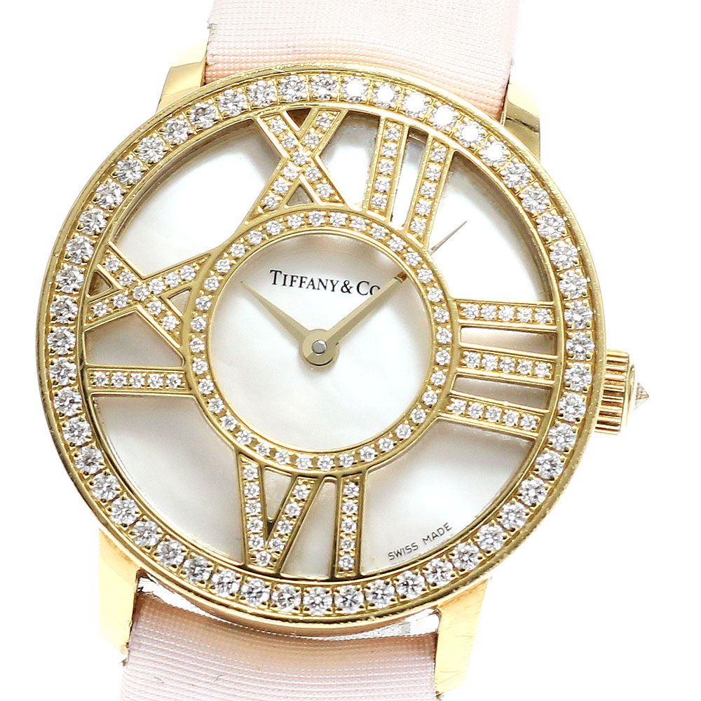 ティファニー TIFFANY&Co. Z1900.10.50E91A40B アトラス カクテルラウンド K18YG ダイヤベゼル クォーツ レディース 保証書付き_964320