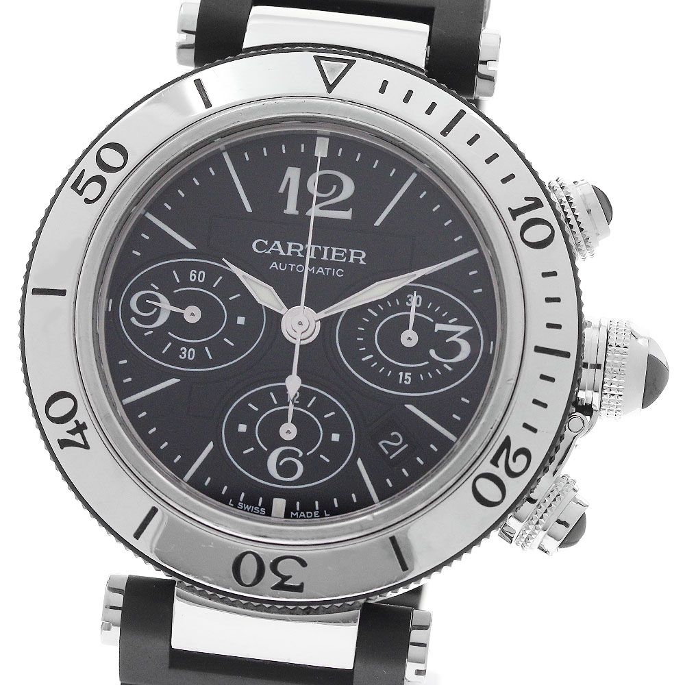 カルティエ CARTIER W31088U2 パシャ シータイマー デイト クロノグラフ 自動巻き メンズ 保証書付き_965010 228,375円