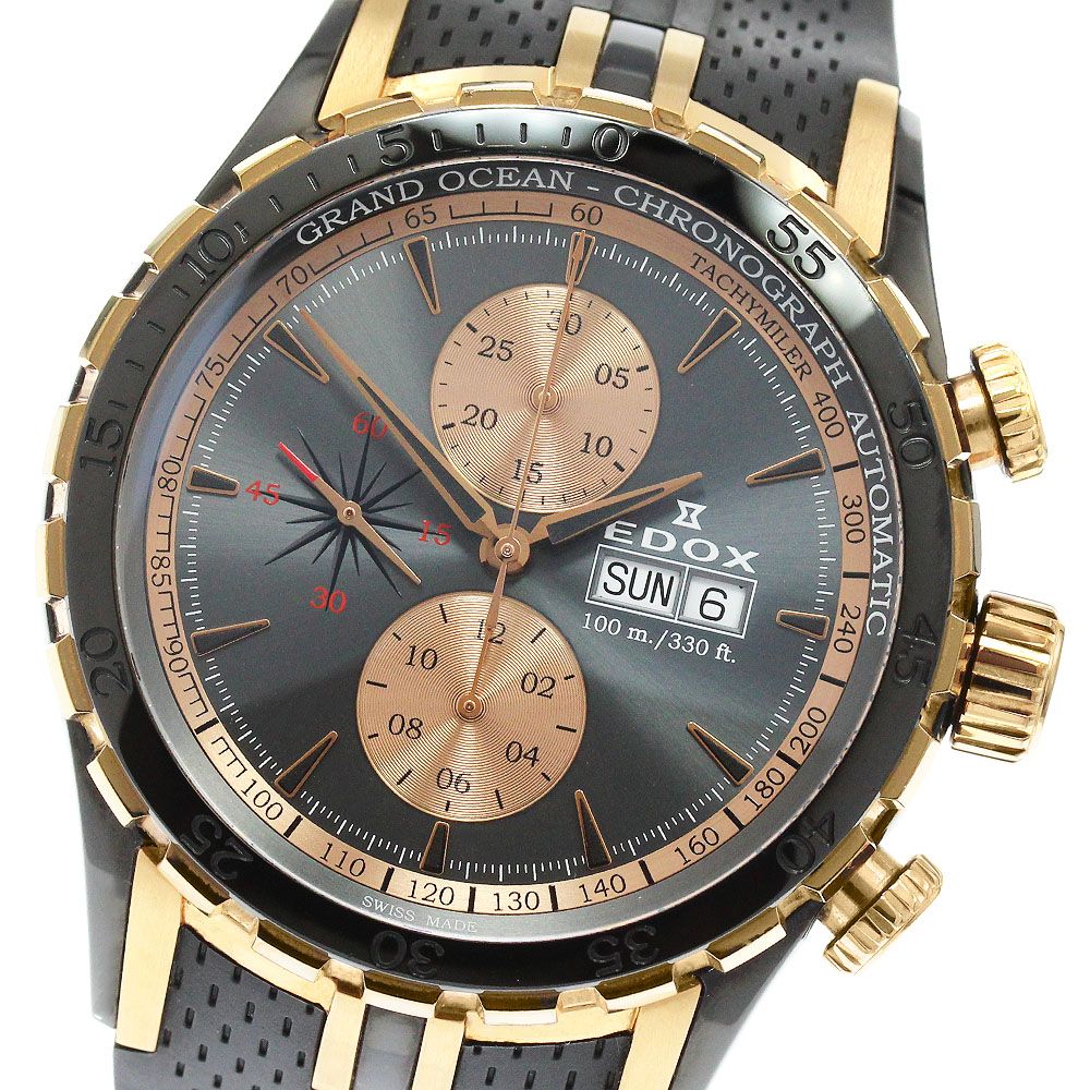 エドックス EDOX 01121-357RN-GIR-R グランドオーシャン クロノグラフ デイデイト 自動巻き メンズ _967436