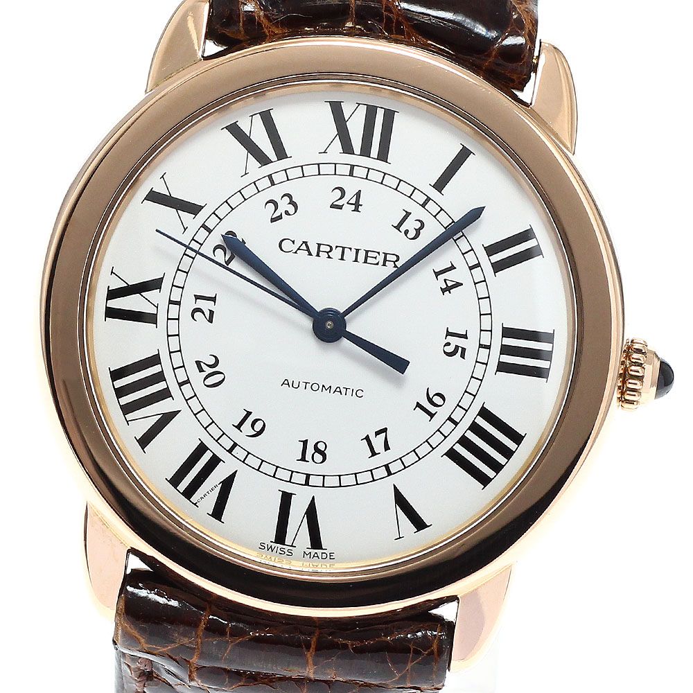カルティエ CARTIER W2RN0008 ロンドソロ ドゥ カルティエ K18PG 自動巻き メンズ 良品 _962057