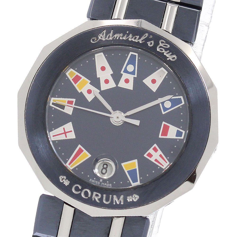 コルム CORUM 39.610.30V050 アドミラルズカップ デイト クォーツ レディース 良品 _966751