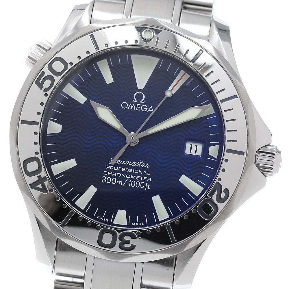 オメガ OMEGA 2255.80 シーマスター300 デイト 自動巻き メンズ 良品 保証書付き_961325